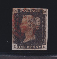 Great Britain, Scott 1 (SG 2), Used, Plate 4 (slight Crease) - Gebruikt