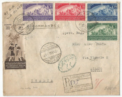 Egypt Air Mail Registered Cover Sent To Belgium 1949 Special Cancels Of Exhibition Exposition - Covers & Documents