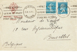 Tarifs Postaux Etranger Du 01-02-1926 (03) Pasteur N° 179 1,00 F. + Semeuse 25 C. Lettre 20 G. Enveloppe Hôtel Gallia Vi - 1922-26 Pasteur