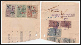 BELGIUM INDIA 1965 Combination Revenue On Piece (3) FOREIGN BILLS Revenue,Overprinted Numbered'80'F'0" (**) Inde Indien - Bills Of Exchange