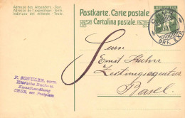 Chur  Buch & Kunsthandlung F. Schuler  Firmen Gewerbestempel Besonderheiten - Enteros Postales