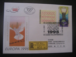 Österreich- Sonder-Beleg EUROPA 1995, Einschreiben Mit Automatenmarke MiNr. 2 Und FDC 2157 - Vignette [ATM]