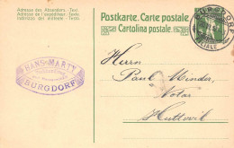 Burgdorf Hans Marty Tuchhandlung   Firmen Gewerbestempel Besonderheiten - Stamped Stationery