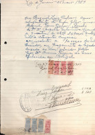 Recibo De Legado 1953 * Selos Fiscais Brasil * Dr. Cupertino De Miranada * Branca Teixeira Da Cruz - Documents Historiques