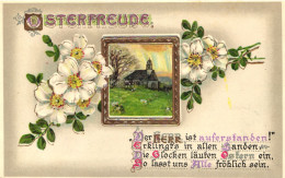 EASTER, HOLIDAY, CELEBRATION, FLOWERS, PICTURE, ARCHITECTURE, SWITZERLAND, EMBOSSED POSTCARD - Easter