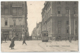 Egypt Postcard Alexandria 1915 Sisters Street Tramways Cars Carriages Horses - Alexandria