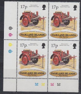 Falkland Islands 1998 Fire Service 17P (VAR) 1v Flaw On Second "A" (pos 32) Bl 4 ** Mnh (59750A) - Falkland Islands