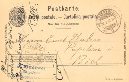 Herzogenbuchsee Papeterie  J. Buchser Firmen Gewerbestempel Besonderheiten - Stamped Stationery