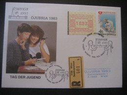 Österreich- Sonder-Beleg Tag Der Jugend, Einschreiben Mit Automatenmarke MiNr. 1 Und 1732 - Vignette [ATM]