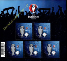 France BF N° 137 ** Football. Trophée, Ballon, Et Logo De La Compétition Euro 2016 - Afgestempeld