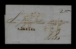 Gc8570 PORTUGAL Black Pmk VALENÇA + 25r. Fees Mailed 10-04-1839 Valença »Porto - ...-1853 Préphilatélie