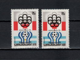 Uruguay 1975 Football Soccer World Cup, Olympic Games Montreal 2 Stamps MNH - 1978 – Argentine