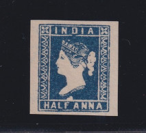 India, SG 6 (Scott 2D), Unused (NGAI), Die II, Stone C, Pos. 39, With Major Flaw - 1854 Compañia Británica De Las Indias
