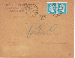 Tarifs Postaux Etranger Du 01-02-1926 (32) Pasteur N° 177 75 C. X 2 Papiers Affaires 70 G. 18-04-1926 - 1922-26 Pasteur