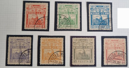 TIMBRE MAROC POSTE LOCALE 1897 TETOUAN A EL-KSAR N°154 A 160 (AVEC CACHET) DENTELE 11 ½  COURRIER PORTGUAIS - Sellos Locales