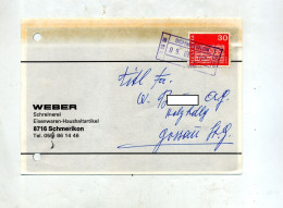 Lettre Cachet Ferroviaire Schmerikon - Storia Postale