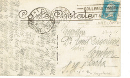Tarifs Postaux Etranger Du 01-02-1926 (46) Pasteur N° 177 75 C.  Carte Postale Etranger Yougaoslavie RARE 27-04-1926 - 1922-26 Pasteur