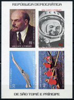 Sao Tome And Principe Mi.Block 8B Souvenir Sheet IMPERFORATED MNH / ** 1977 Lenin Gagarin Space - Afrika