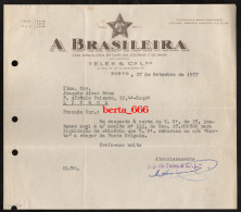 A Brasileira * Teles & Cª *  Porto * Carta De 1957 - Portogallo