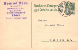 Zürich Schuhwaren Herrenmode Konrad Kern  Firmen Gewerbestempel Besonderheiten - Stamped Stationery