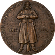 France, Médaille, 60ème Anniversaire De La Bataille De Verdun, WAR, 1976 - Altri & Non Classificati