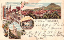 Reutlingen Litho Kapelle Straßenpartie Panorama Gl1908 #170.824 - Autres & Non Classés