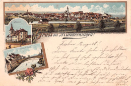 Munderkingen A.D. Litho Hospital Brücke Panorama Gl1899 #170.813 - Autres & Non Classés