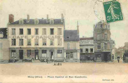 60 - Mouy - Place Centrel Et Rue Gambetta - Animée - Coin Inférieur Droit Légèrement Plié - CPA - Voir Scans Recto-Verso - Mouy