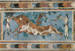 Grèce - Crète - Kríti - Héraklion - Musée D'Héraklion - Combat De Taureau. Fresque De Cnossos - Peinture Antique - Antiq - Greece