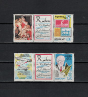 Uruguay 1977 Football Soccer World Cup, Rubens, Zeppelin, Space Set Of 4 With Labels MNH - 1978 – Argentina