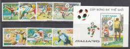 Vietnam 1990 - Coupe Monde De Football, Italia'90, Mi-Nr. 2152/58+Bl. 76, Dent., MNH** - Vietnam