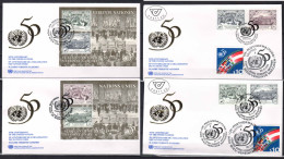 UNITED NATIONS STAMPS. 50th ANNIV. SERIES  4 FD COVERS, 1995 - Colecciones & Series