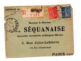 Devant De Lettre Recommandée Moulis Sur Semeuse - Manual Postmarks