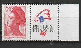 N° 2461 Philexfrance 89Exposition Philatélique Mondiale à Paris; Beau Timbre Neuf - Unused Stamps