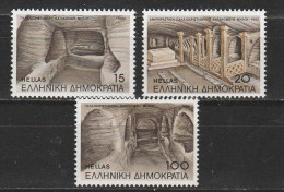 Grece N° 1560 à 1562 ** Série Les Catacombes De Milo - Neufs