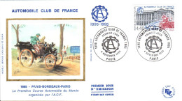 FDC 1995 CENTENAIRE AUTOMOBILE CLUB DE FRANCE - 1990-1999