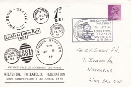 GB Engeland  1978 Wilthshire Phil Fed 18th Convention 22-04-1978 - Trains