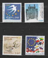 Grece N° 2129 à 2132 ** Série Union Europ. Presidence Grecque - Unused Stamps