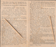 Oorlogsslachtoffer : 1944, Gustaaf Duyck,  Feraine, Pittem, Wolfenbuttel - Andachtsbilder