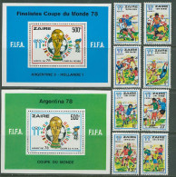 Congo - Zaire 1978 Football Soccer World Cup Set Of 8 + 2 S/s MNH - 1978 – Argentina