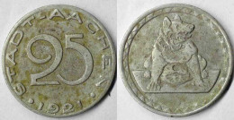 Aachen Germany 25 Pfennig Dog Notgeld/Emergency Money 1921 Iron  (4120 - Sonstige & Ohne Zuordnung