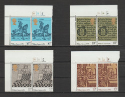 Great Britain 1976 500th Anniv. Of British Printing - Pairs And Cornerpieces With Selvage MNH ** - Nuevos