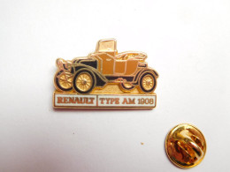 Beau Pin's En Zamac , Auto Renault Type AM 1908  , Signé CEF Paris - Renault