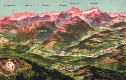 APPENZELL, MAP, ARCHITECTURE, MOUNTAIN, ILLUSTRATION, SWITZERLAND, POSTCARD - Appenzell