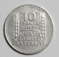 Monnaie 10 Francs 1947 Turin Grosse Tête , Rameaux Courts ( Gouvernement Provisoire ) - 10 Francs