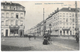 CPA CARTE POSTALE BELGIQUE BRUXELLES-ANDERLECHT PLACE BARA ET RUE D' ALLEMAGNE 1908 - Anderlecht