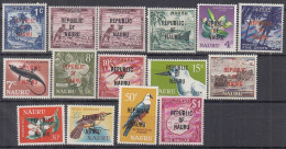 NAURU  69-82, Postfrisch **, Einheimische Bilder Mit Schwarzem Oder Rotem Bdr.-Aufdruck, 1968 - Nauru