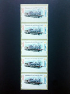 ESPAÑA.AÑO 2001./ LOCOMOTORA NORTE 1405 /Tira De 5 Etiquetas Postales Nuevas Y Limpias (Atms ). - Machine Labels [ATM]