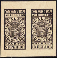 ESPAGNE / ESPANA - COLONIAS (Cuba) 1892/93 "PAGOS AL ESTADO" Fulcher 1113/1124 5c Negro Sello Doble Nuevo* - Cuba (1874-1898)