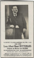 DP. LEON NUYTEMANS - WILLEKENS ° ANTWERPEN 1884- + BLANKENBERGE 1945 - BURGEMEESTER VAN BLANKENBERGE - Religion & Esotérisme